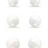 Discount ❤️ Fresh Water Pearl Stud Earrings 3-Piece Set in Sterling Silver by Belk & Co. 💯