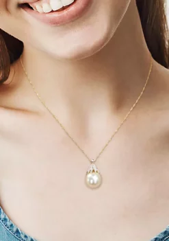 Best Pirce ✔️ 10-11mm South Sea Cultured Pearl and Diamond Accent Pendant with Chain in 14k Yellow Gold by Belk & Co. ⌛ 9 Best Pirce ✔️ 10-11mm South Sea Cultured Pearl and Diamond Accent Pendant with Chain in 14k Yellow Gold by Belk & Co. ⌛ -DealsBelk & Co. Store Belk 14877
