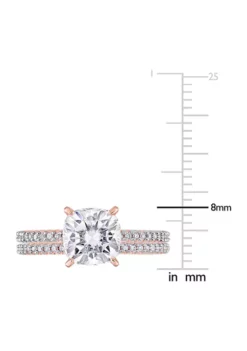 Buy 🔥 Lab Created 2 ct. t.w. Cushion Moissanite and 1/4 ct. t.w. Diamond Bridal Ring Set in 14k Rose Gold by Belk & Co. 🤩 -DealsBelk & Co. Store Belk 14921
