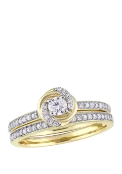 Wholesale ❤️ 2 Piece 1/2 ct. t.w. Diamond Swirl Bridal Ring Set in 10k Yellow Gold by Belk & Co. 🎉 -DealsBelk & Co. Store Belk 14926