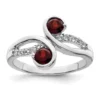 New 😍 7/8 ct. t.w. Garnet and White Topaz Swirl Ring in Rhodium-Plated Sterling Silver by Belk & Co. 🥰