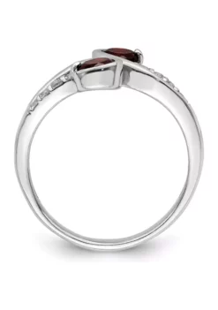 New 😍 7/8 ct. t.w. Garnet and White Topaz Swirl Ring in Rhodium-Plated Sterling Silver by Belk & Co. 🥰 -DealsBelk & Co. Store Belk 14934