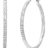 Deals 👍 30 Millimeter Mermaid Cut Tube Hoop Earrings in 10K White Gold by Belk & Co. 💯