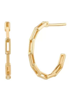 Wholesale 💯 Paperclip Hoop in 10K Yellow Gold by Belk & Co. ❤️