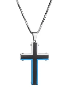 Wholesale 🛒 Stainless Cross Pendant Necklace on 24 Inch Round Box Chain by Belk & Co. 🛒 -DealsBelk & Co. Store Belk 14959