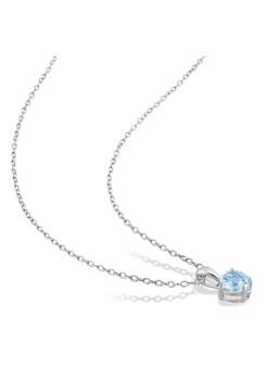 Best deal 🧨 1 ct. t.g.w. Sky Blue Topaz Solitaire Pendant with Chain in Sterling Silver by Belk & Co. 🥰 -DealsBelk & Co. Store Belk 14976
