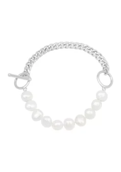 Promo ❤️ Pearl Bracelet in Sterling Silver by Belk & Co. 🧨