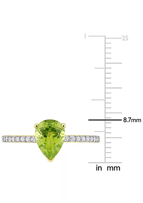 Deals 🤩 Pear Shape Peridot and 1/7 CT TW Diamond Ring in 14k Yellow Gold by Belk & Co. 🧨 4 Deals 🤩 Pear Shape Peridot and 1/7 CT TW Diamond Ring in 14k Yellow Gold by Belk & Co. 🧨 - Image 4