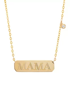 Best reviews of 🤩 Diamond Accent Mama Necklace in 10K Yellow Gold by Belk & Co. ❤️