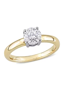 Brand new 👍 Lab Created 3/4 ct. t.w. Moissanite Solitaire Ring in 14k Yellow Gold by Belk & Co. 🧨 -DealsBelk & Co. Store Belk 15021