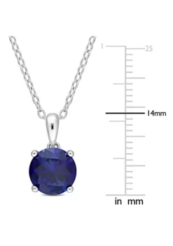 Discount 👍 2.4 ct. t.g.w. Created Blue Sapphire Solitaire Pendant with Chain in Sterling Silver by Belk & Co. 🛒 -DealsBelk & Co. Store Belk 15024