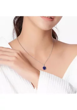 Discount 👍 2.4 ct. t.g.w. Created Blue Sapphire Solitaire Pendant with Chain in Sterling Silver by Belk & Co. 🛒 -DealsBelk & Co. Store Belk 15026