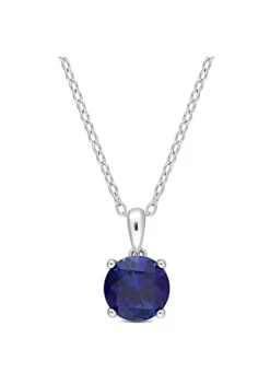 Discount 👍 2.4 ct. t.g.w. Created Blue Sapphire Solitaire Pendant with Chain in Sterling Silver by Belk & Co. 🛒 -DealsBelk & Co. Store Belk 15027