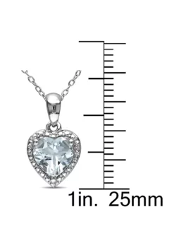 Promo ⌛ 1.5 ct. t.g.w. Aquamarine Pendant with Chain in Sterling Silver by Belk & Co. ❤️ -DealsBelk & Co. Store Belk 15036