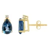Best deal ✨ 14K Gold 8x5 Pear Shape London Blue Topaz Diamond Accent Earrings by Belk & Co. ⭐
