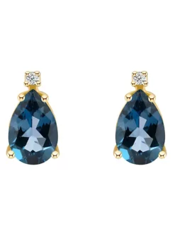 Best deal ✨ 14K Gold 8x5 Pear Shape London Blue Topaz Diamond Accent Earrings by Belk & Co. ⭐ -DealsBelk & Co. Store Belk 15066