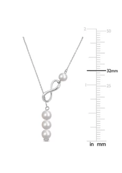 Brand new 🔥 8-9MM Cultured Freshwater Pearl Infinity Lariat Necklace in Sterling Silver by Belk & Co. 🎁 -DealsBelk & Co. Store Belk 15085