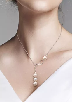 Brand new 🔥 8-9MM Cultured Freshwater Pearl Infinity Lariat Necklace in Sterling Silver by Belk & Co. 🎁 -DealsBelk & Co. Store Belk 15087