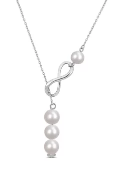Brand new 🔥 8-9MM Cultured Freshwater Pearl Infinity Lariat Necklace in Sterling Silver by Belk & Co. 🎁 -DealsBelk & Co. Store Belk 15088