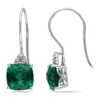 Best Pirce ⭐ 5.37 ct. t.w. Lab Created Emerald Earrings with Diamonds in 10K White Gold by Belk & Co. 🌟