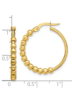 Deals 🔔 14K Yellow Gold Polished Beaded Hoop Earrings by Belk & Co. 😍 -DealsBelk & Co. Store Belk 15118
