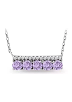 Discount ๐ 1.13 ct. t.w. Amethyst and White Topaz Bar Necklace, Sterling Silver by Belk & Co. ๐