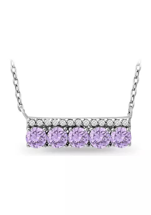 Discount 😉 1.13 ct. t.w. Amethyst and White Topaz Bar Necklace, Sterling Silver by Belk & Co. 😉 5 Discount 😉 1.13 ct. t.w. Amethyst and White Topaz Bar Necklace, Sterling Silver by Belk & Co. 😉 - Image 5