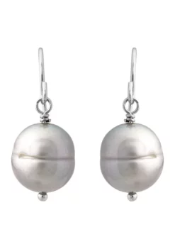 Hot Sale 🤩 Gray Ringed Oval Pearl Jewelry Set in Sterling Silver by Belk & Co. 😀