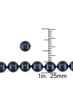 Cheap 😀 Black Cultured Pearl Strand and Stud Earrings 2-Piece Set in 14k White Gold by Belk & Co. 🤩 -DealsBelk & Co. Store Belk 15207