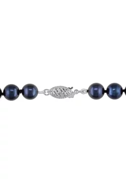 Cheap 😀 Black Cultured Pearl Strand and Stud Earrings 2-Piece Set in 14k White Gold by Belk & Co. 🤩 -DealsBelk & Co. Store Belk 15208