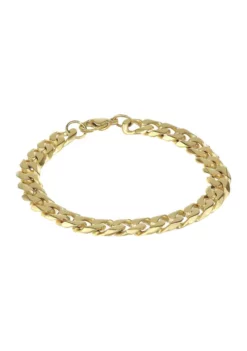 Promo 🎉 Stainless Steel 10 Millimeter Cuban Chain Bracelet with Gold Tone Ion Plating, 9 Inch by Belk & Co. 😀