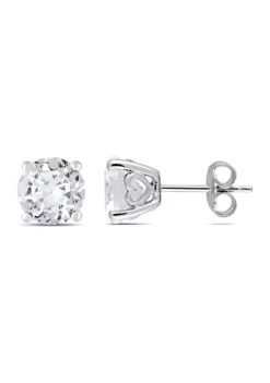 Discount 🥰 Lab Created 4.8 CT TGW Created White Sapphire Stud Earrings in Sterling Silver by Belk & Co. ✔️