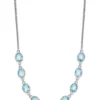 New 🧨 14.1 ct. t.w. Swiss Blue Topaz with 2-Inch Extension Necklace in Rhodium-Plated Sterling Silver by Belk & Co. 👍
