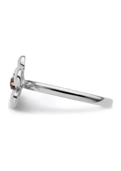 Buy 🎉 1/8 ct. t.w. Garnet Polished Stackable Expressions Flower Ring in Sterling Silver by Belk & Co. 🎉 -DealsBelk & Co. Store Belk 15271