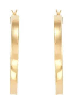 New 🔥 Square Tube Hoop Earrings in Gold Over Sterling Silver by Belk & Co. 🤩