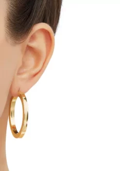 New 🔥 Square Tube Hoop Earrings in Gold Over Sterling Silver by Belk & Co. 🤩 -DealsBelk & Co. Store Belk 15279