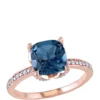 Outlet 🔔 2.63 ct. t.w. Blue Topaz, 1/10 ct. t.w. Diamond Accent Ring by Belk & Co. ❤️