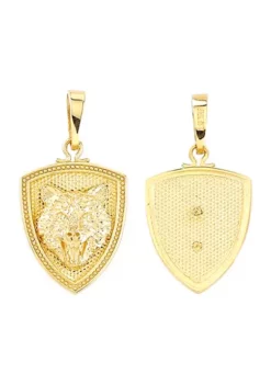 Buy 🌟 Men's Shield With Lion Head Pendant in 10K Yellow Gold by Belk & Co. 🔥 -DealsBelk & Co. Store Belk 15307