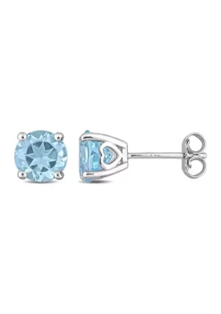 Flash Sale 🎁 3 CT TGW Sky Blue Topaz Solitaire Stud Earrings in Sterling Silver by Belk & Co. 🔔