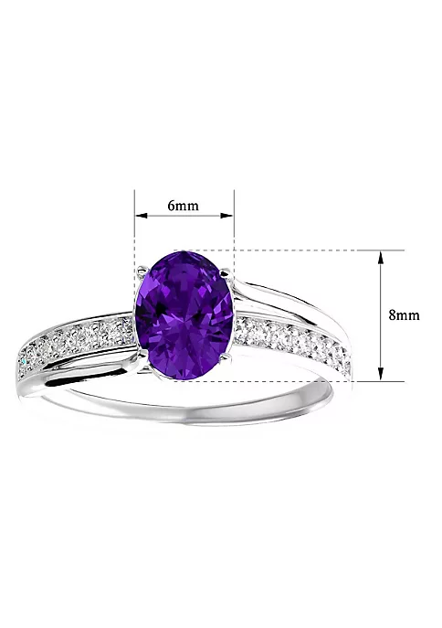 Discount ๐ฅฐ 1 1/2cttw Oval Shape Amethyst and Diamond Ring In Sterling Silver by Belk & Co. ๐ 5 Discount ๐ฅฐ 1 1/2cttw Oval Shape Amethyst and Diamond Ring In Sterling Silver by Belk & Co. ๐ - Image 5
