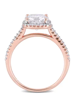 Cheapest 🔥 Lab Created 2 ct. t.w. Moissanite and 1/4 ct. t.w. Diamond Cushion-Cut Halo Engagement Ring in 14k Rose Gold by Belk & Co. ✨ -DealsBelk & Co. Store Belk 15360