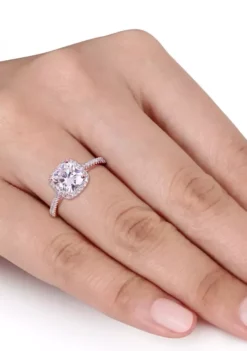 Cheapest 🔥 Lab Created 2 ct. t.w. Moissanite and 1/4 ct. t.w. Diamond Cushion-Cut Halo Engagement Ring in 14k Rose Gold by Belk & Co. ✨ -DealsBelk & Co. Store Belk 15362