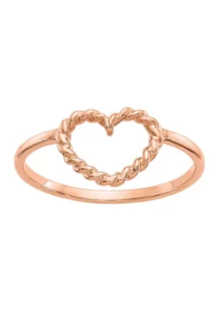 Best Pirce ✨ 14K Rose Gold Polished and Textured Heart Ring by Belk & Co. ✨ -DealsBelk & Co. Store Belk 15383