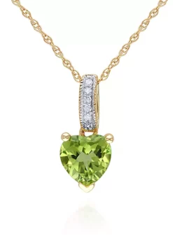 Brand new 💯 10k Yellow Gold Peridot and Diamond Pendant by Belk & Co. 🔥 -DealsBelk & Co. Store Belk 15399