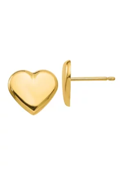 Coupon 🌟 14K Yellow Gold Heart Post Earrings by Belk & Co. ⭐