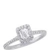 Outlet ✔️ 3/4 ct. t.w. Diamond Emerald-Cut Halo Engagement Ring by Belk & Co. 👏