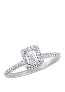 Outlet ✔️ 3/4 ct. t.w. Diamond Emerald-Cut Halo Engagement Ring by Belk & Co. 👏 -DealsBelk & Co. Store Belk 15422
