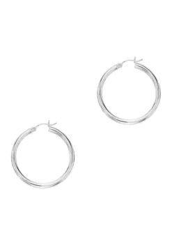 Discount 🎉 14K White Gold Round Tube Earrings by Belk & Co. 😀