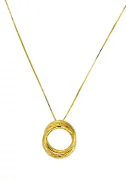 Best deal ๐ฅฐ Double Circle Drop on Box Chain Necklace in 10K Yellow Gold by Belk & Co. โญ