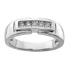 Budget 🔔 Men's 1/10 ct. t.w. Diamond Polished Ring in Rhodium Plated Sterling Silver by Belk & Co. ⭐